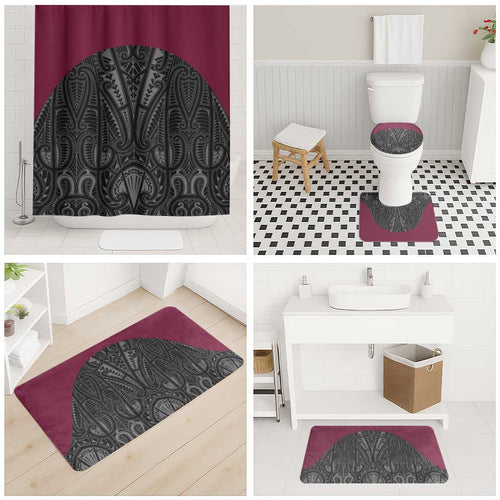 Queensland Maori Rugby Nga Hau e Wha Bathroom Set Maroon Motif - Aussie Hoodie