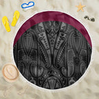 Queensland Maori Rugby Nga Hau e Wha Beach Blanket Maroon Motif
