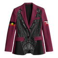Queensland Maori Rugby Nga Hau e Wha Blazer Maroon Motif - Aussie Hoodie