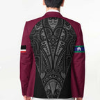 Queensland Maori Rugby Nga Hau e Wha Blazer Maroon Motif - Aussie Hoodie