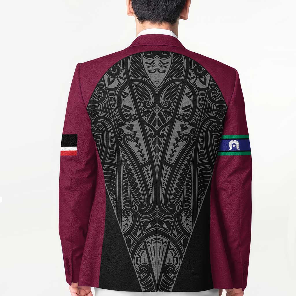 Queensland Maori Rugby Nga Hau e Wha Blazer Maroon Motif - Aussie Hoodie