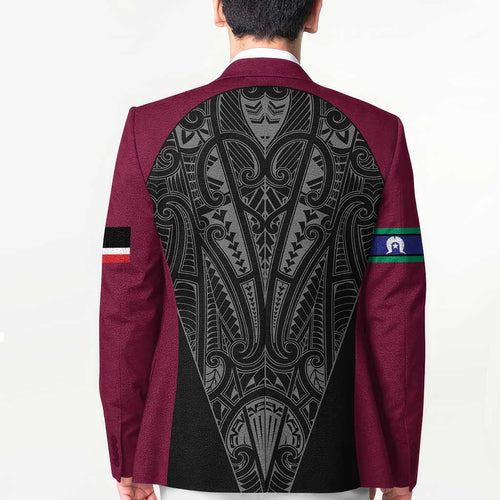 Queensland Maori Rugby Nga Hau e Wha Blazer Maroon Motif - Aussie Hoodie