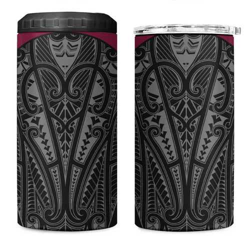 Queensland Maori Rugby Nga Hau e Wha 4 in 1 Can Cooler Tumbler Maroon Motif