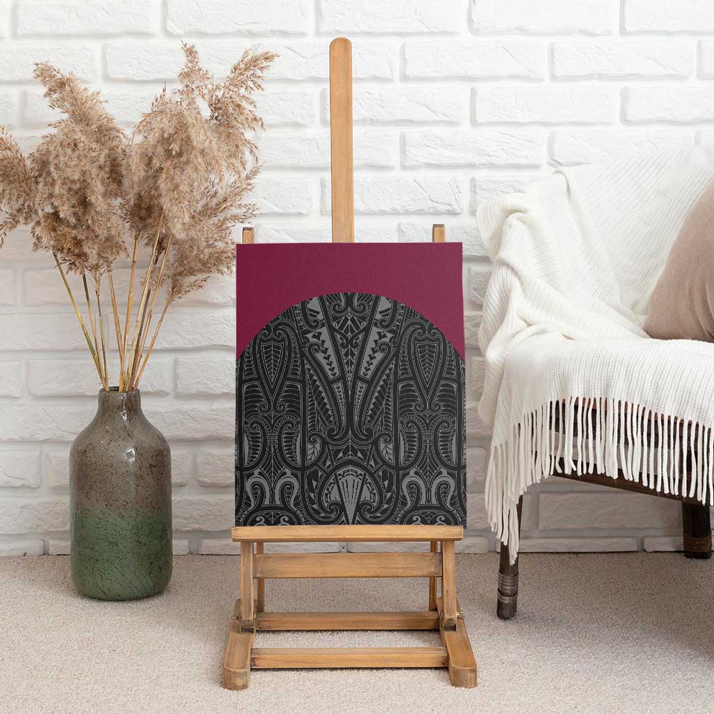 Queensland Maori Rugby Nga Hau e Wha Canvas Wall Art Maroon Motif