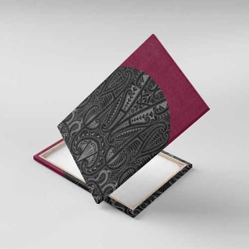 Queensland Maori Rugby Nga Hau e Wha Canvas Wall Art Maroon Motif