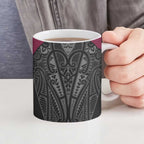 Queensland Maori Rugby Nga Hau e Wha Ceramic Mug Maroon Motif - Aussie Hoodie