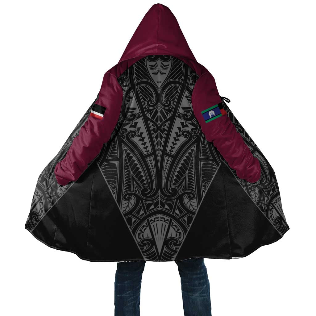 Queensland Maori Rugby Nga Hau e Wha Cloak Maroon Motif - Aussie Hoodie