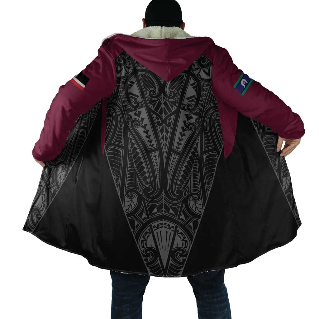 Queensland Maori Rugby Nga Hau e Wha Cloak Maroon Motif - Aussie Hoodie