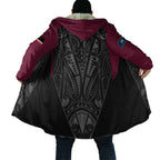 Queensland Maori Rugby Nga Hau e Wha Cloak Maroon Motif - Aussie Hoodie