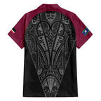 Queensland Maori Rugby Nga Hau e Wha Family Matching Summer Maxi Dress and Hawaiian Shirt Maroon Motif