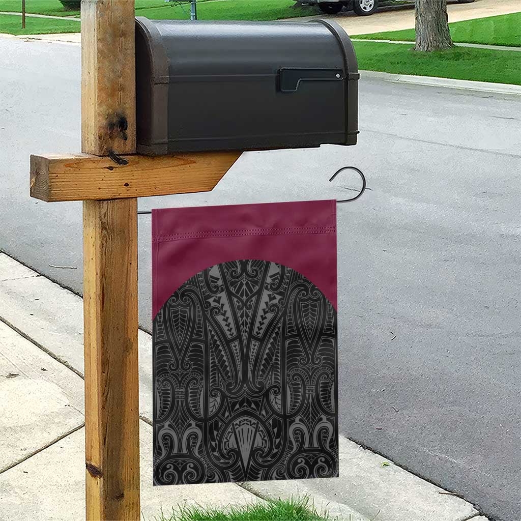 Queensland Maori Rugby Nga Hau e Wha Garden Flag Maroon Motif