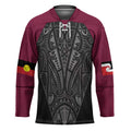 Queensland Maori Rugby Nga Hau e Wha Hockey Jersey Maroon Motif - Aussie Hoodie
