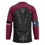 Queensland Maori Rugby Nga Hau e Wha Hockey Jersey Maroon Motif - Aussie Hoodie