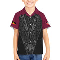 Queensland Maori Rugby Nga Hau e Wha Kid Hawaiian Shirt Maroon Motif