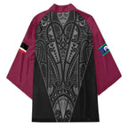 Queensland Maori Rugby Nga Hau e Wha Kimono Maroon Motif - Aussie Hoodie