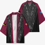 Queensland Maori Rugby Nga Hau e Wha Kimono Maroon Motif - Aussie Hoodie