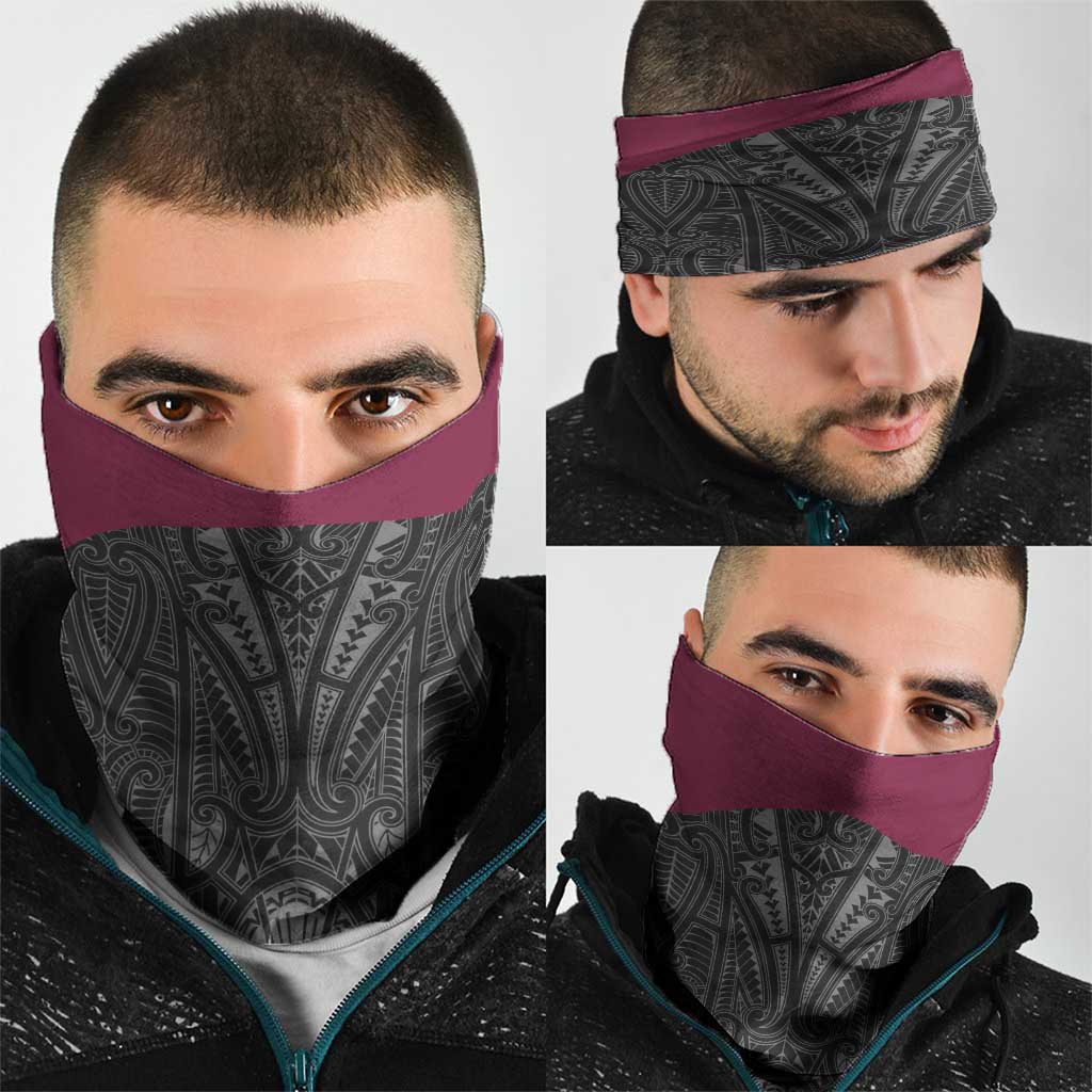 Queensland Maori Rugby Nga Hau e Wha Neck Gaiter Maroon Motif - Aussie Hoodie