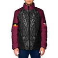 Queensland Maori Rugby Nga Hau e Wha Padded Jacket Maroon Motif - Aussie Hoodie