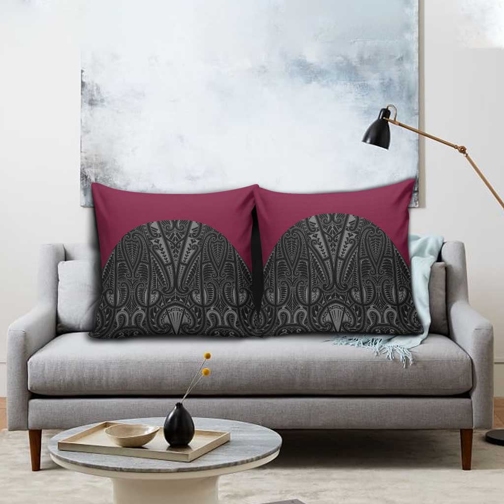 Queensland Maori Rugby Nga Hau e Wha Pillow Cover Maroon Motif - Aussie Hoodie