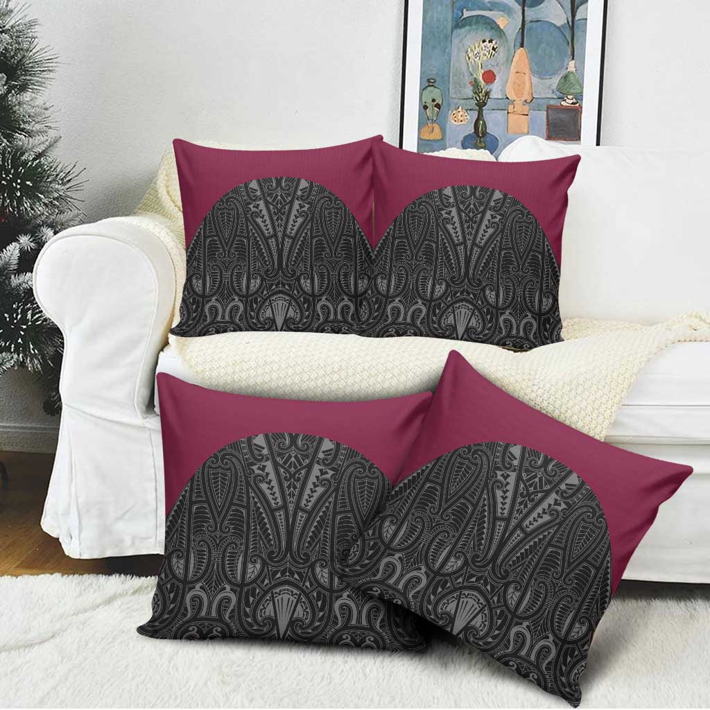 Queensland Maori Rugby Nga Hau e Wha Pillow Cover Maroon Motif - Aussie Hoodie
