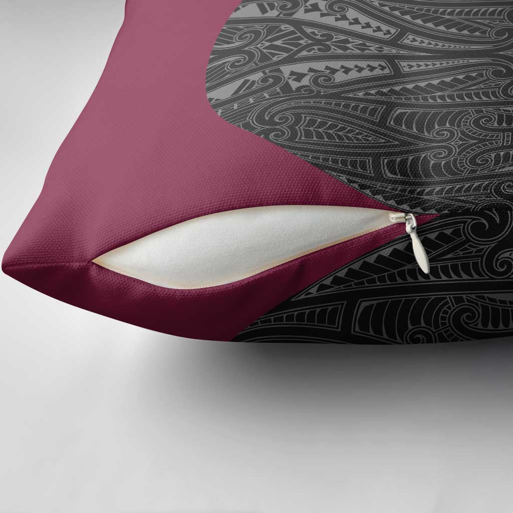 Queensland Maori Rugby Nga Hau e Wha Pillow Cover Maroon Motif - Aussie Hoodie