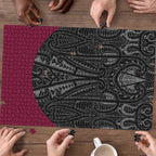 Queensland Maori Rugby Nga Hau e Wha Puzzle Maroon Motif - Aussie Hoodie