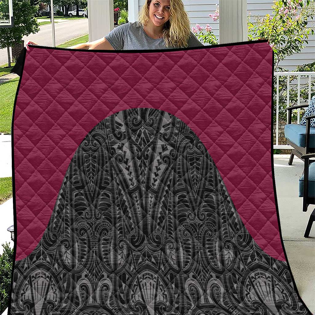 Queensland Maori Rugby Nga Hau e Wha Quilt Maroon Motif