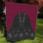 Queensland Maori Rugby Nga Hau e Wha Quilt Maroon Motif