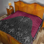 Queensland Maori Rugby Nga Hau e Wha Quilt Maroon Motif