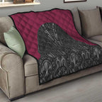 Queensland Maori Rugby Nga Hau e Wha Quilt Maroon Motif