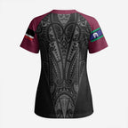Queensland Maori Rugby Nga Hau e Wha Scrub Top Maroon Motif - Aussie Hoodie