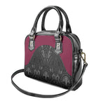 Queensland Maori Rugby Nga Hau e Wha Shoulder Handbag Maroon Motif