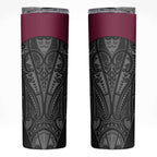 Queensland Maori Rugby Nga Hau e Wha Skinny Tumbler Maroon Motif