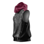 Queensland Maori Rugby Nga Hau e Wha Sleeveless Hoodie Maroon Motif - Aussie Hoodie