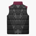 Queensland Maori Rugby Nga Hau e Wha Sleeveless Puffer Jacket Maroon Motif - Aussie Hoodie