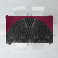 Queensland Maori Rugby Nga Hau e Wha Tablecloth Maroon Motif