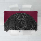 Queensland Maori Rugby Nga Hau e Wha Tablecloth Maroon Motif