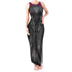 Queensland Maori Rugby Nga Hau e Wha Tank Maxi Dress Maroon Motif