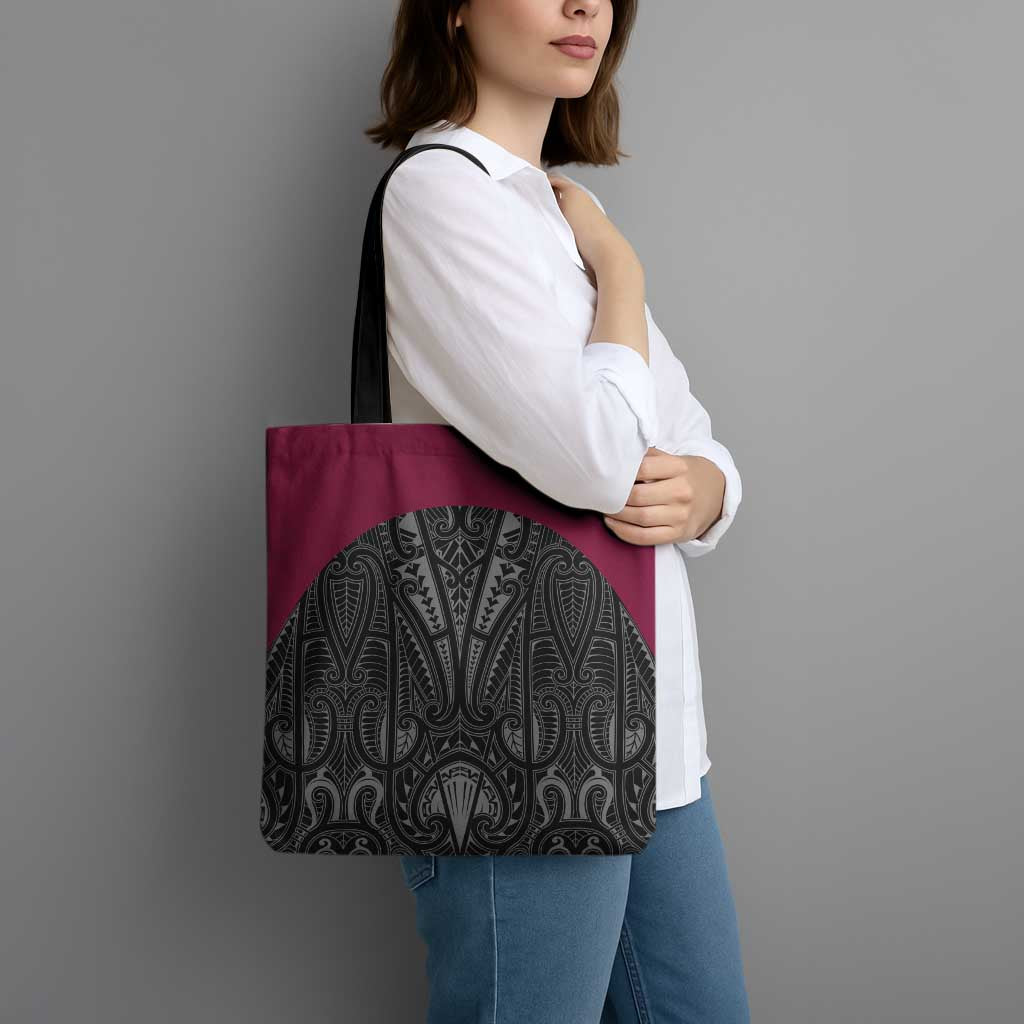 Queensland Maori Rugby Nga Hau e Wha Tote Bag Maroon Motif - Aussie Hoodie