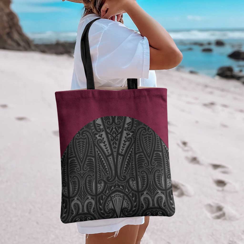 Queensland Maori Rugby Nga Hau e Wha Tote Bag Maroon Motif - Aussie Hoodie