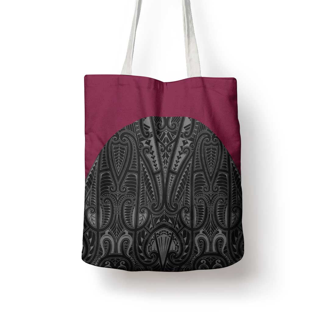Queensland Maori Rugby Nga Hau e Wha Tote Bag Maroon Motif - Aussie Hoodie