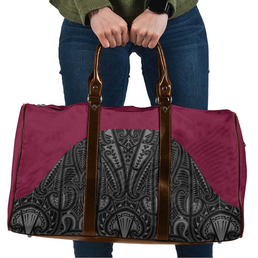 Queensland Maori Rugby Nga Hau e Wha Travel Bag Maroon Motif - Aussie Hoodie