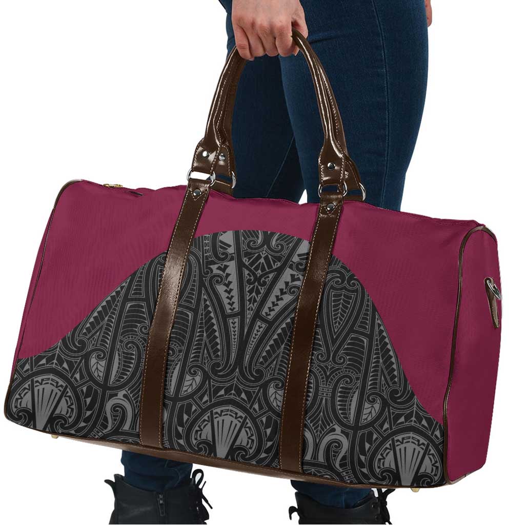 Queensland Maori Rugby Nga Hau e Wha Travel Bag Maroon Motif - Aussie Hoodie