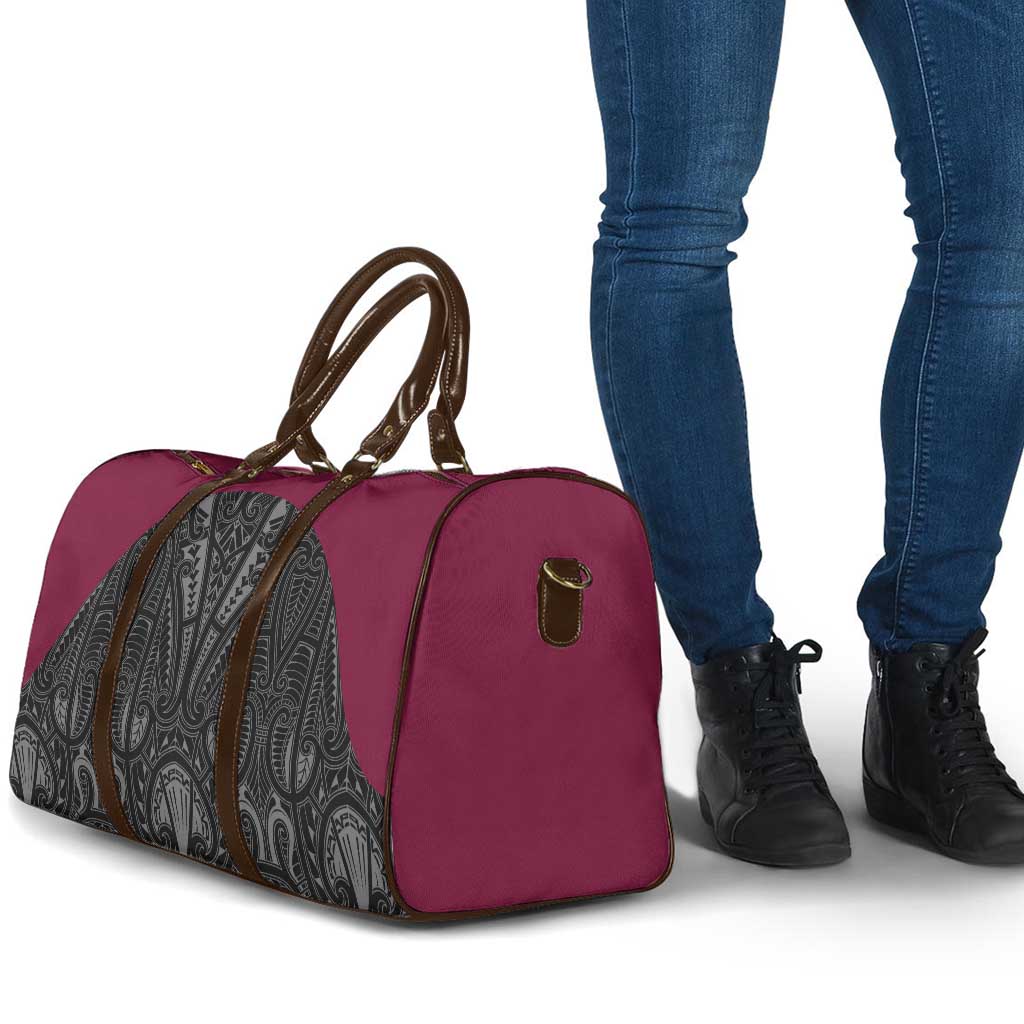 Queensland Maori Rugby Nga Hau e Wha Travel Bag Maroon Motif - Aussie Hoodie