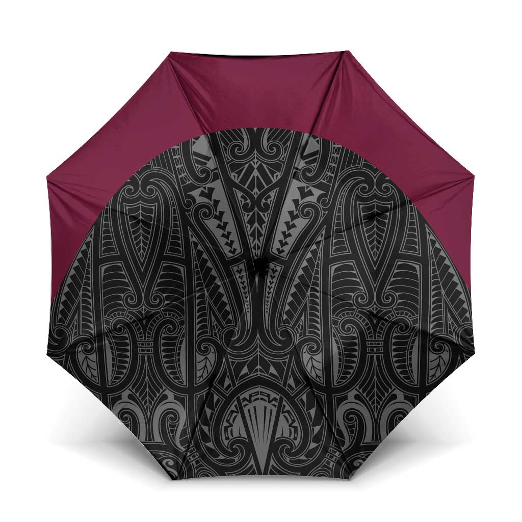 Queensland Maori Rugby Nga Hau e Wha Umbrella Maroon Motif - Aussie Hoodie