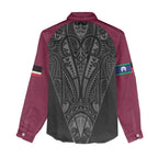 Queensland Maori Rugby Nga Hau e Wha Women Casual Shirt Maroon Motif