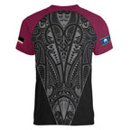 Queensland Maori Rugby Nga Hau e Wha Women V-Neck T-Shirt Maroon Motif