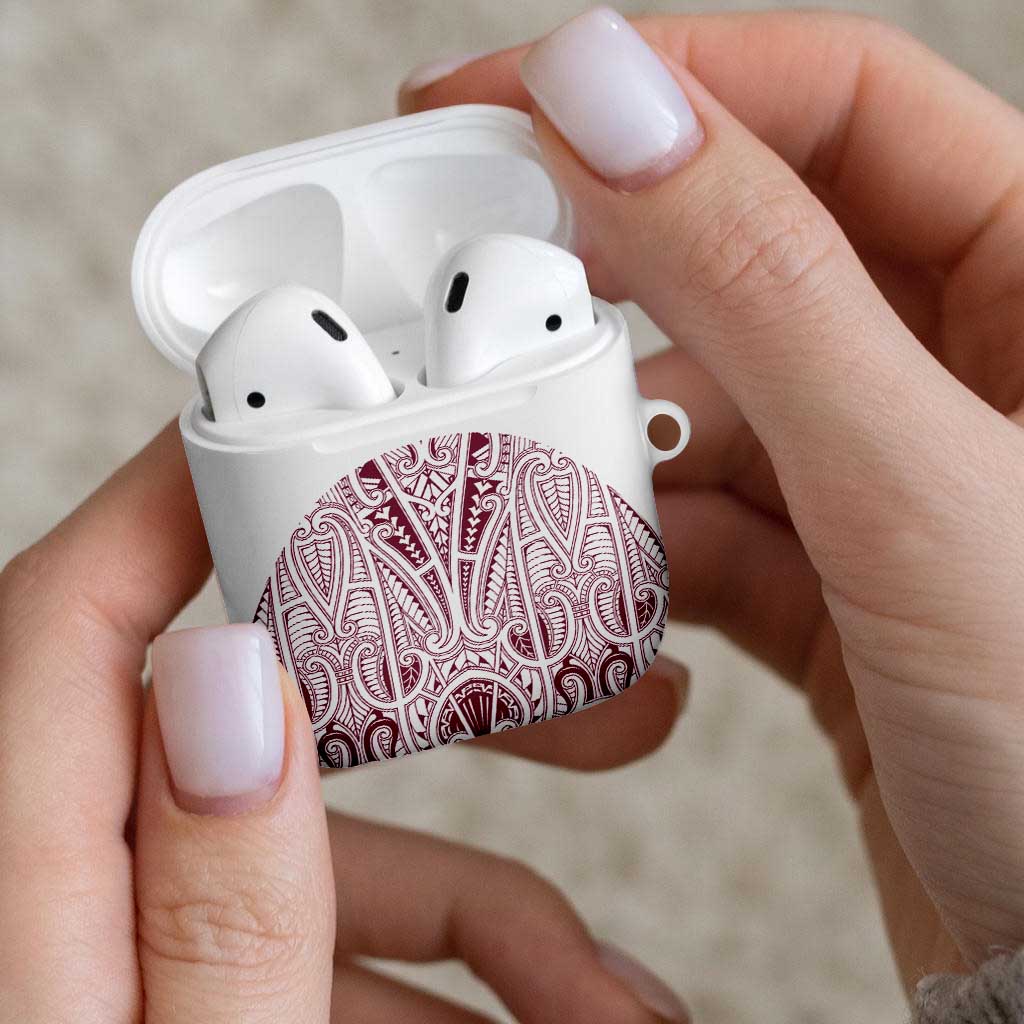 Queensland Maori Rugby Nga Hau e Wha AirPods Case White Motif - Aussie Hoodie