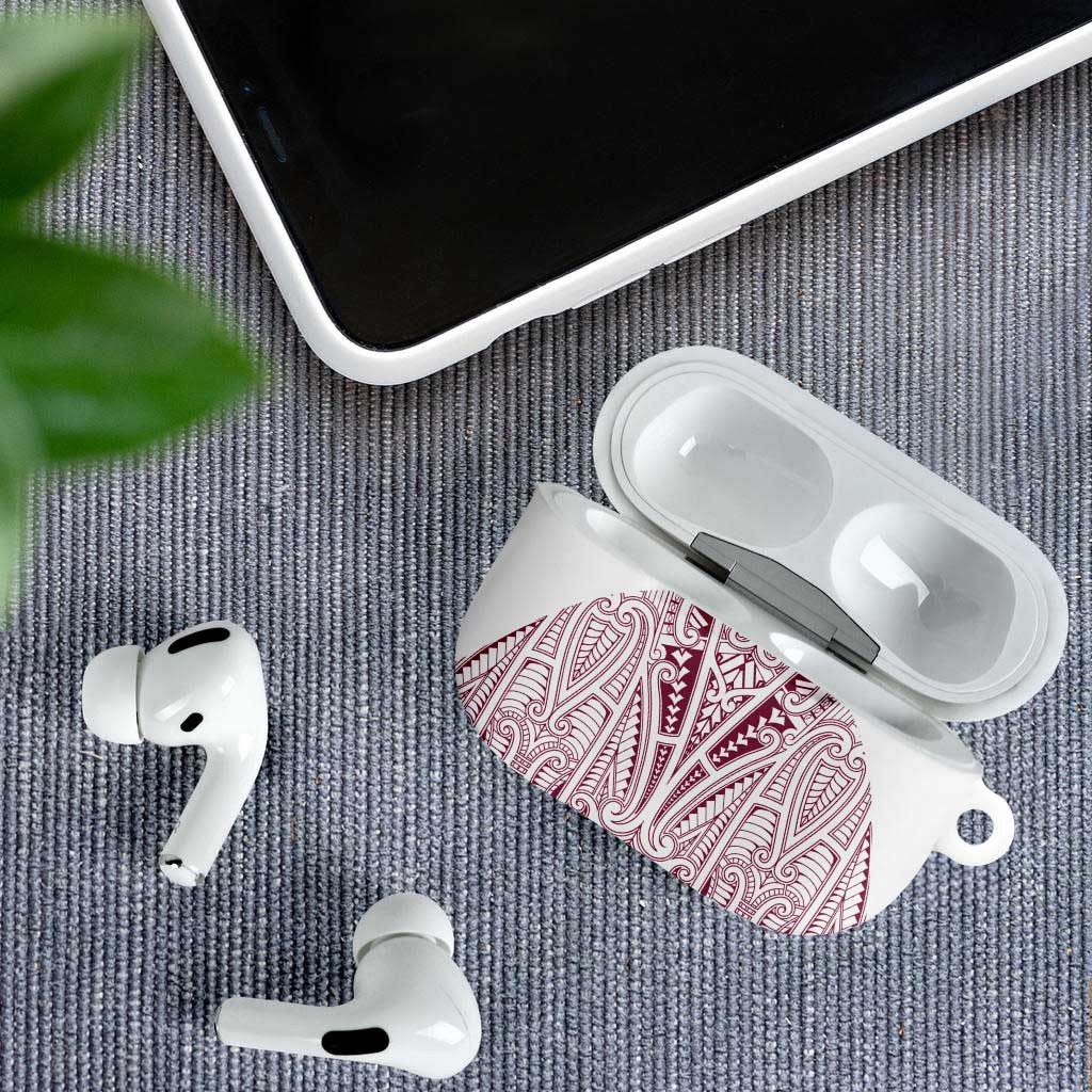 Queensland Maori Rugby Nga Hau e Wha AirPods Case White Motif - Aussie Hoodie