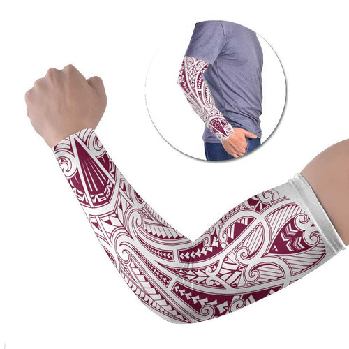 Queensland Maori Rugby Nga Hau e Wha Arm Sleeves White Motif - Aussie Hoodie